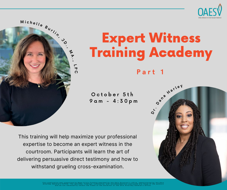 Expert Witness Training Academy, October 5th, 9am to 4:30pm